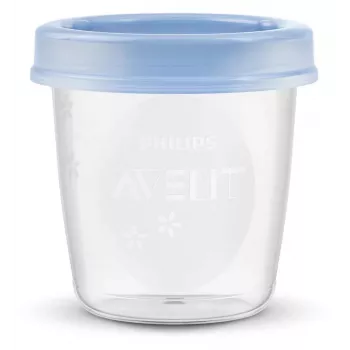 Philips Avent Muttermilch- und Babynahrung-Aufbewahrungsbecher 180 ml (5er-Pack) mit Deckeln