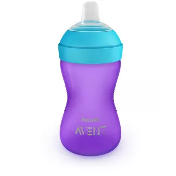 Philips AVENT My Grippy Trinklernbecher mit weichem Ausguss 300 ml, 9m+, Lila