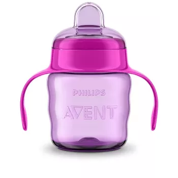 Philips AVENT Easy Sip Trinklernbecher mit Griffen, 6M+, 200 ml, Silikontülle, Rosa