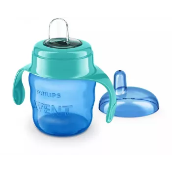Philips AVENT Easy Sip Trinklernbecher mit Griffen, 6M+, 200ml, Silikontülle, Grün