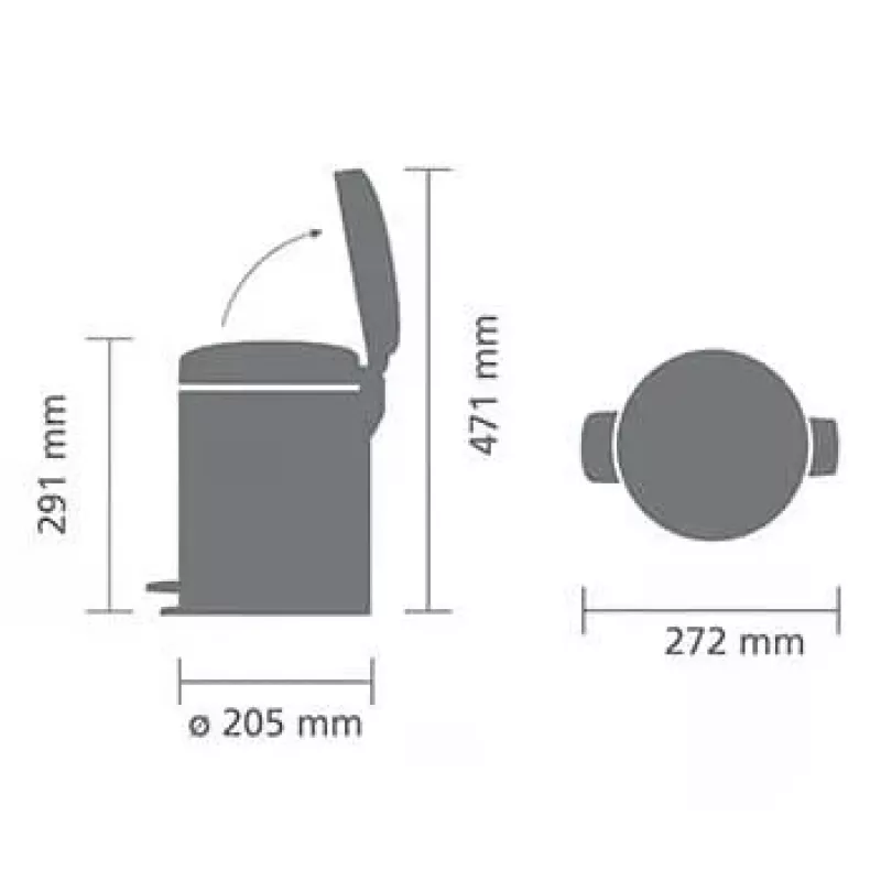 Brabantia NewIcon 5L Tretmülleimer Brilliant Steel