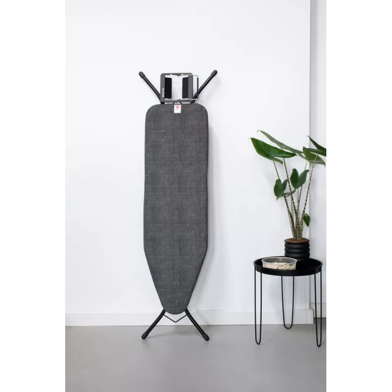 Brabantia Bügelbrettbezug Denim Black, Größe B, 124x38 cm, 8mm Polsterung