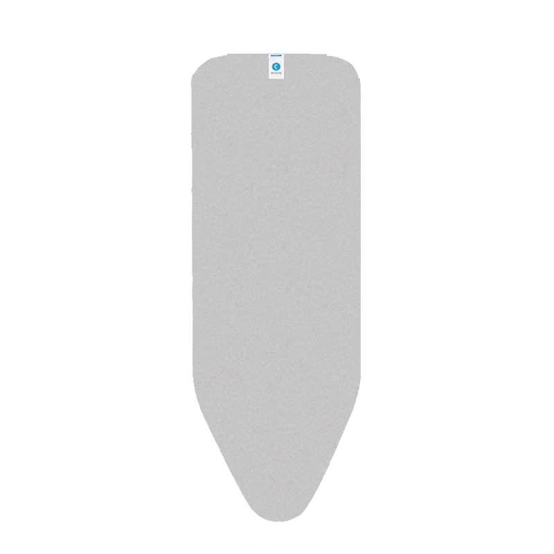 Brabantia Bügelbrettbezug, 124x45 cm, metallisierte Baumwolle, 2mm Schaumstoff, Metallic-Grau