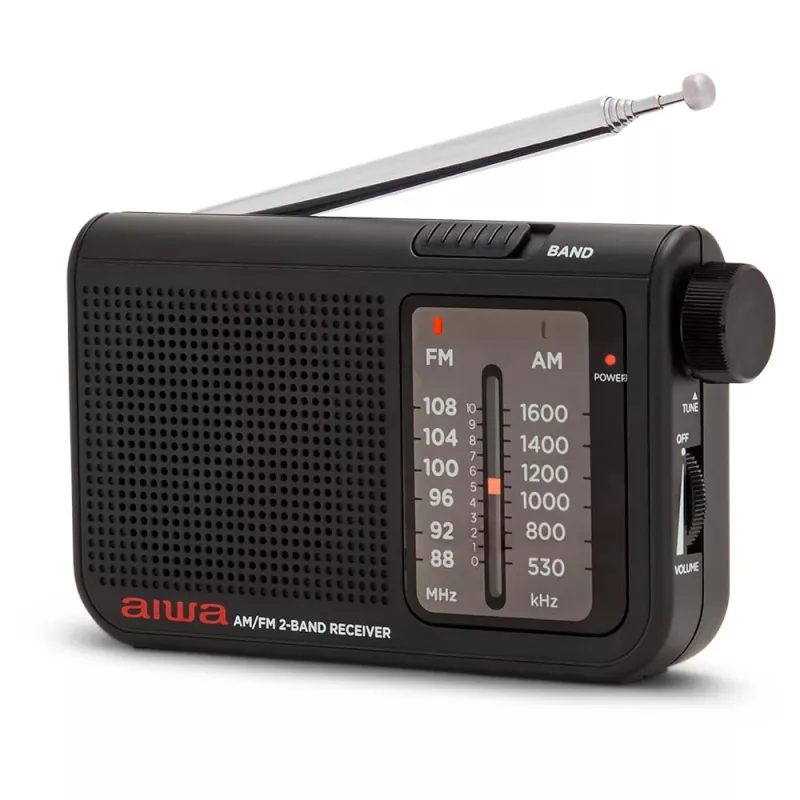 AIWA RS-55/BK Tragbares analoges AM/FM Taschenradio, Schwarz