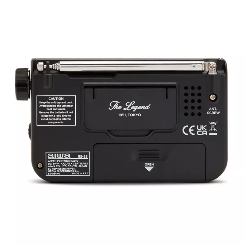 AIWA RS-55/BK Tragbares analoges AM/FM Taschenradio, Schwarz