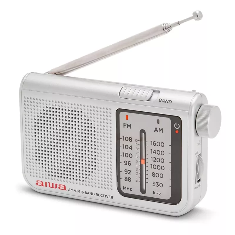 AIWA RS-55/SL Tragbares analoges AM/FM Taschenradio, Grau