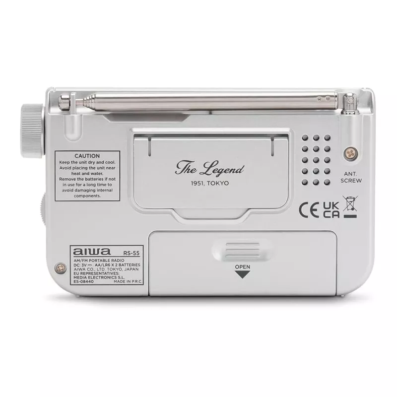 AIWA RS-55/SL Tragbares analoges AM/FM Taschenradio, Grau