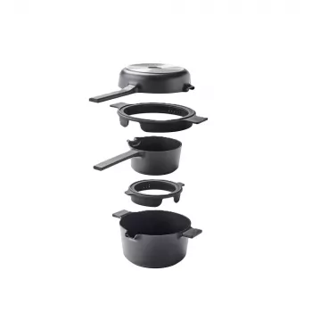Brabantia All-in-One Topf- und Pfannenset, Schwarz