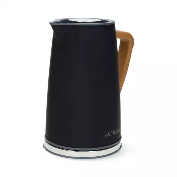 Gastronoma 18130006 Elektrischer Wasserkocher, 1,7 L, 2200 W, Edelstahl, Schwarz, kabellos, 360°-Basis