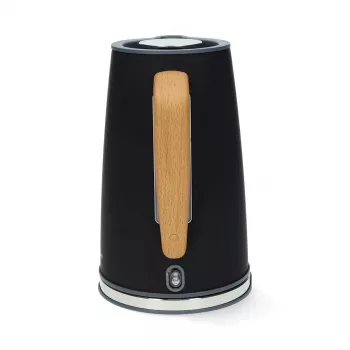Gastronoma 18130006 Elektrischer Wasserkocher, 1,7 L, 2200 W, Edelstahl, Schwarz, kabellos, 360°-Basis