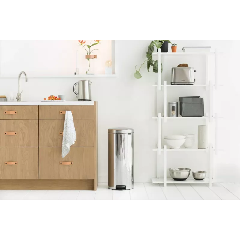 Brabantia NewIcon Tretmülleimer 30L Brilliant Steel