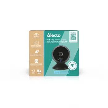 Alecto SMARTBABY5BK Digitales Video-Babyphone, 2,4 GHz FHSS, 2,4 inch Farb-LCD, Nachtsicht, Gegensprechfunktion, Temperatursensor, Schlaflieder, VOX, Schwarz