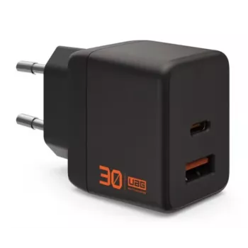 UAG Urban Armor Gear SRGE GaN Wandladegerät 30W PD USB-C/USB-A Schwarz 9B443511V4040