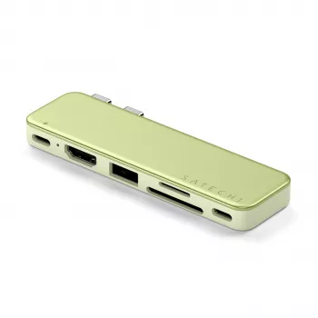 Satechi USB-C Snap Hub – Multiport-Adapter mit 4K HDMI, 5Gbps USB, Kartenleser, 45W PD (Citrus)