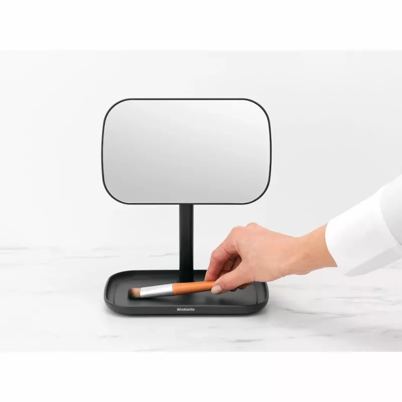 Brabantia ReNew Wandspiegel mit Ablage, Dunkelgrau