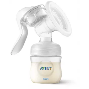 Philips Avent Lotus manuelle Milchpumpe mit 3 Aufbewahrungsbechern und Adapter