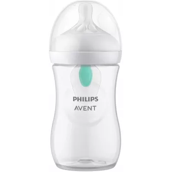 Philips Avent Natural Response Anti-Colic Babyflasche mit AirFree Ventil 260 ml, Mittlerer Sauger, 1M+