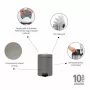 Brabantia NewIcon 5L Tretmülleimer, Mineral Concrete Grey