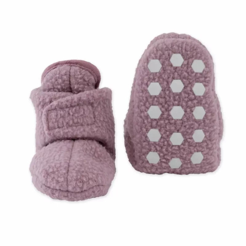 Lodger Slipper Teddy Baby Hausschuhe, Rose, 6-12 Monate, Antirutsch-Sohle, Fleece