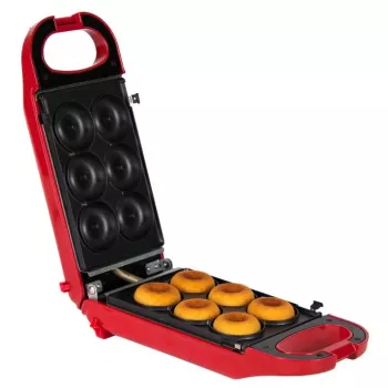 Trebs 6-in-1 Snack Maker Rot – Waffeln, Sandwich, Grill, Donuts, Poffertjes, Cupcake