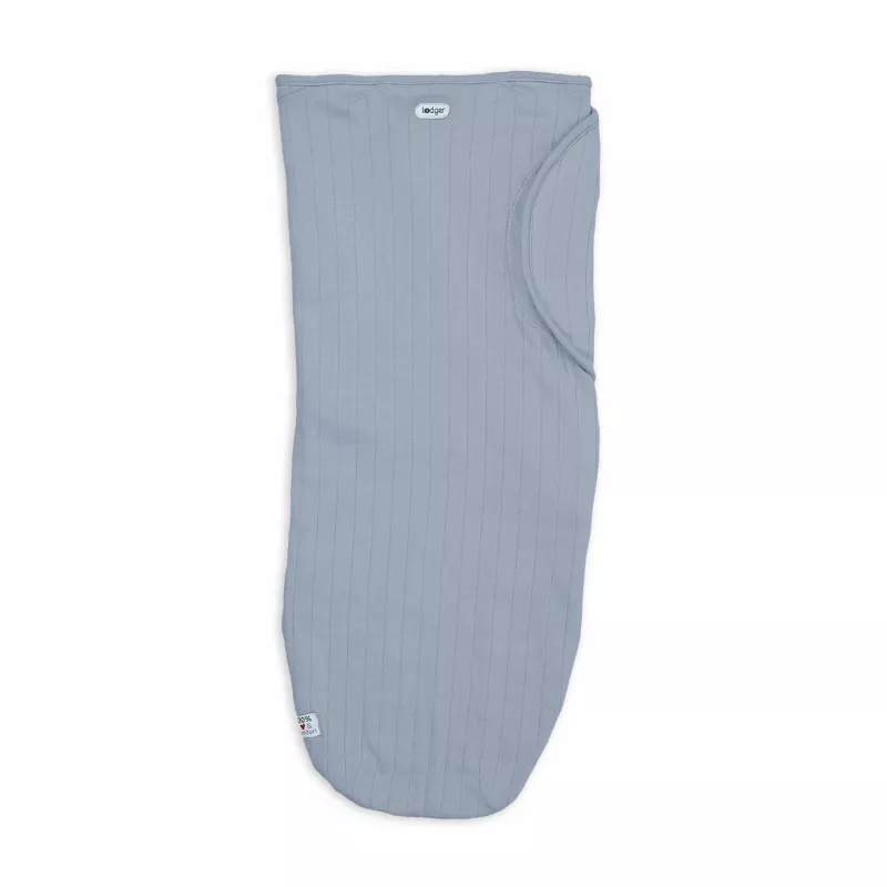 Lodger Bundler Einfarbiger Baumwoll-Babypucktuch-Wickel, Blue Fogg