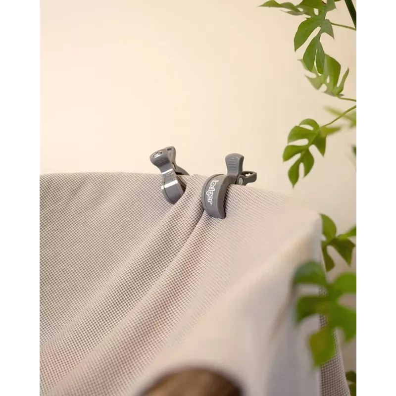 Lodger Clip Swaddler Clips für Baumwoll-Wickeltuch (2 Stk.), Carbon