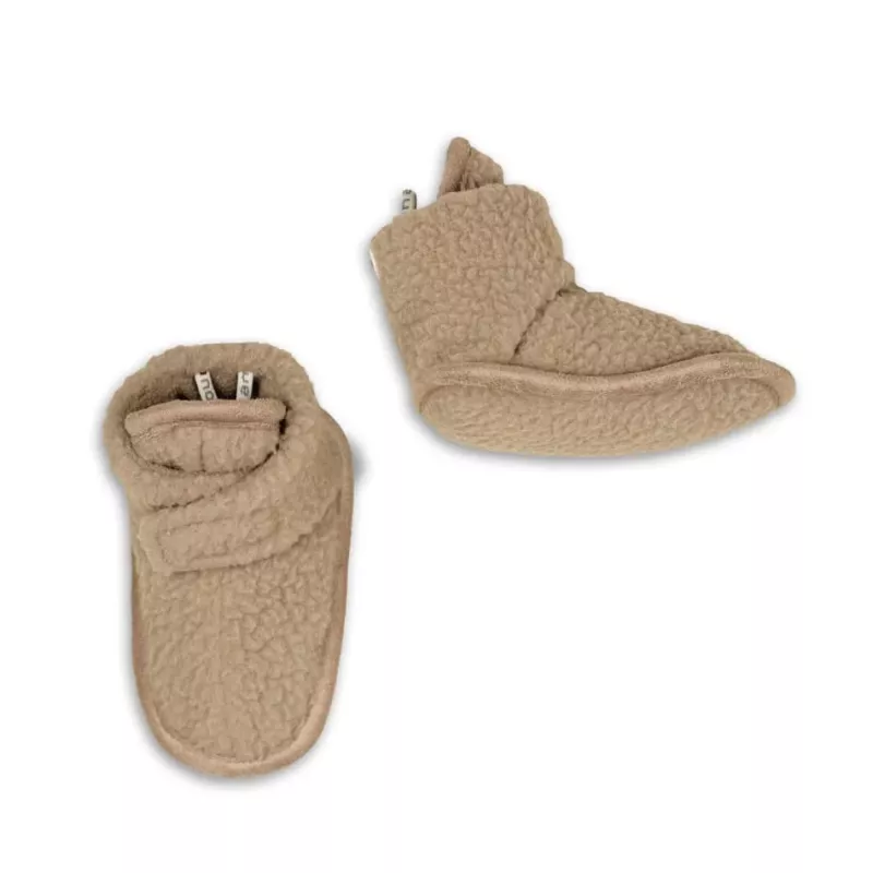 Lodger Teddy Baby Hausschuhe Beige 6-12 Monate