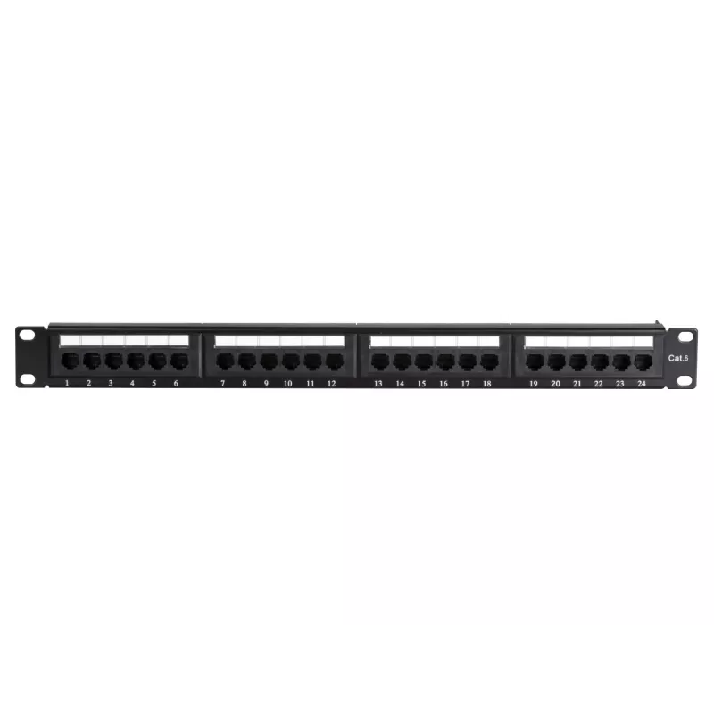 DS-IT CAT 6 UTP Netzwerk-Patchpanel, 19 inch, 24-Port DS-Patch6-24UTP