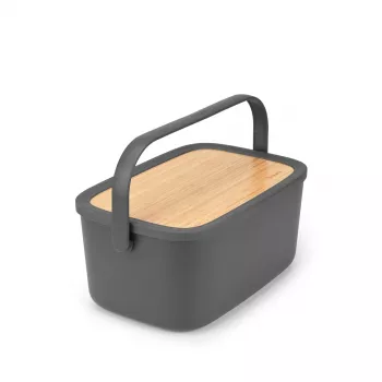 Brabantia Roll Top Brotkasten, Matt Dunkelgrau, 2-Laib-Kapazität, Stahl