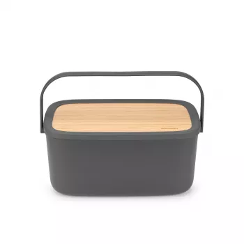 Brabantia Roll Top Brotkasten, Matt Dunkelgrau, 2-Laib-Kapazität, Stahl