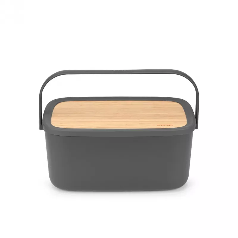 Brabantia Roll Top Brotkasten, Matt Dunkelgrau, 2-Laib-Kapazität, Stahl