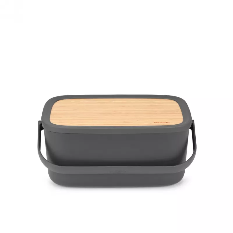 Brabantia Roll Top Brotkasten, Matt Dunkelgrau, 2-Laib-Kapazität, Stahl