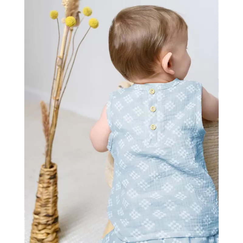 Lodger Tank Topper Tribe Muslin Baby Tanktop, Ice Flow, 68 cm