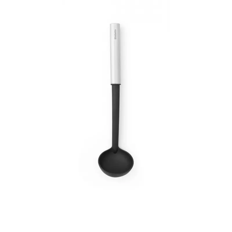 Brabantia Essential Line Antihaft-Soßenkelle, schwarzer Nylonkopf, Edelstahlgriff, 335 mm