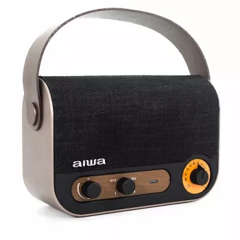 AIWA RBTU-600 tragbares Bluetooth-Radio mit FM, USB, AUX-in, MicroSD, wiederaufladbarem Akku