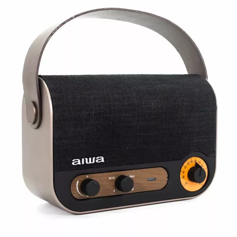 AIWA RBTU-600 tragbares Bluetooth-Radio mit FM, USB, AUX-in, MicroSD, wiederaufladbarem Akku