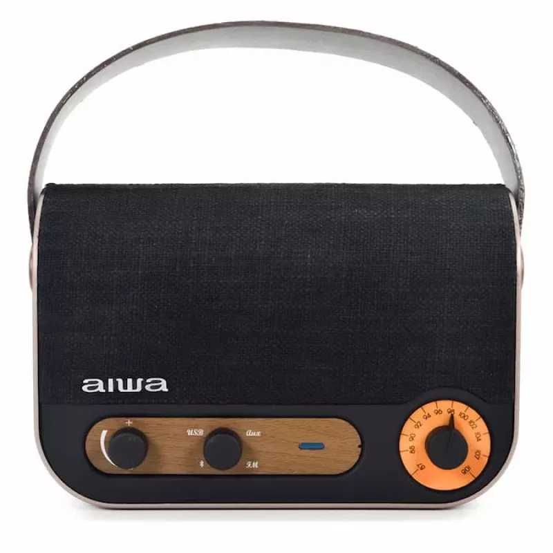 AIWA RBTU-600 tragbares Bluetooth-Radio mit FM, USB, AUX-in, MicroSD, wiederaufladbarem Akku