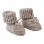 Lodger Slipper Folklore Merino-Woll-Babyschuhe, Beige, 0-6 Monate
