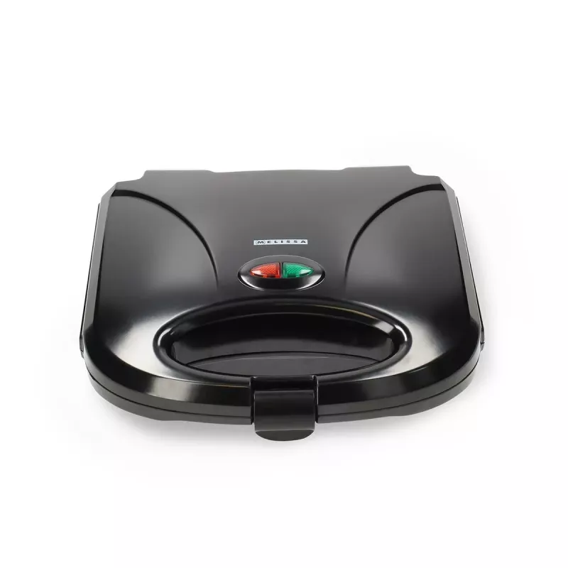 Melissa Sandwich-Toaster 750W Schwarz – Antihaft-Backflächen mit dreieckiger Form, Cool-Touch-Griff, Verriegelungsclip, vertikale Aufbewahrung