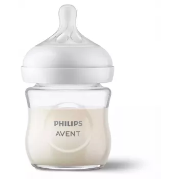 Philips Avent Natural Response Glas Babyflasche 125 ml mit Neugeborenen-Sauger, 0m+