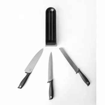 Brabantia Tasty+ Messerblock-Set für die Schublade, Dunkelgrau, 3 Messer