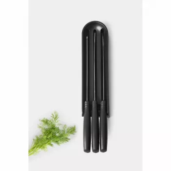 Brabantia Tasty+ Messerblock-Set für die Schublade, Dunkelgrau, 3 Messer