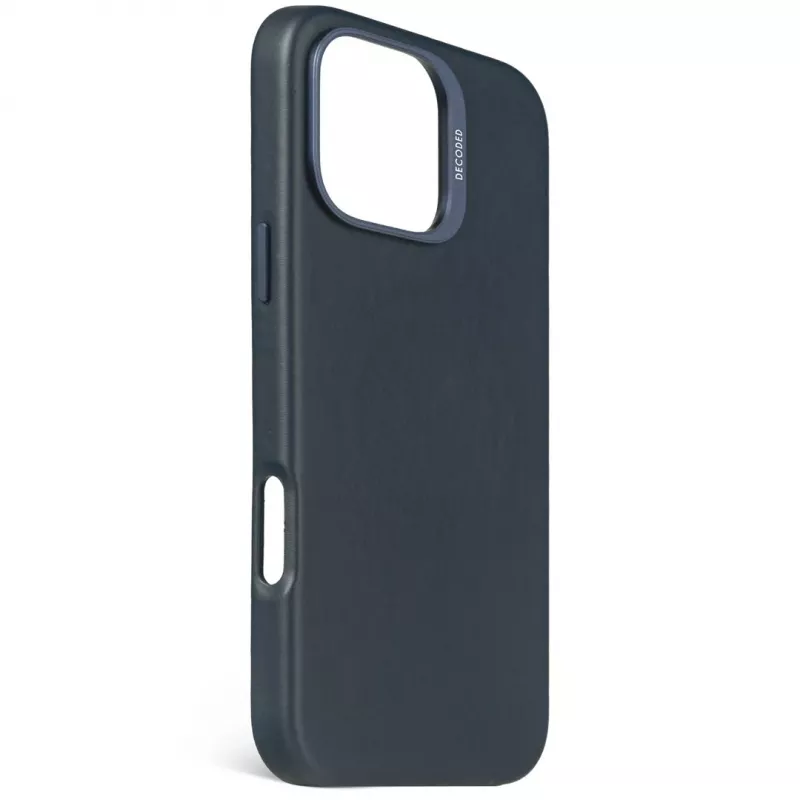 Decoded Leder-Rückseitenschutz für iPhone 16 Pro Max, MagSafe-kompatibel, Navy