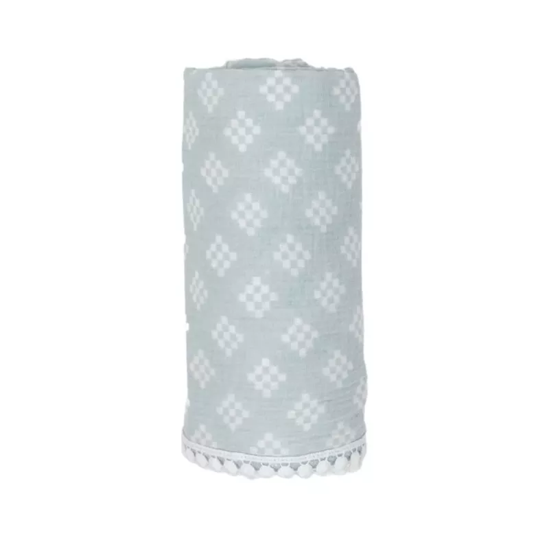 Lodger Swaddle Tribe Musselin-Baumwoll-Pucktuch 120x120 cm Ice Flow