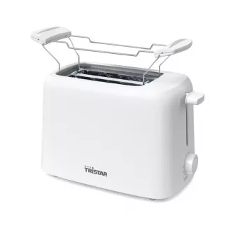 Tristar BR-1061 Toaster mit Brötchenaufsatz, Auftaufunktion, Aufwärmfunktion, Überhitzungsschutz, Weiß