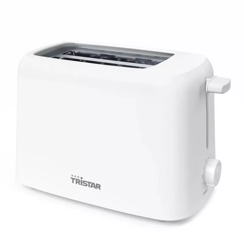Tristar BR-1061 Toaster mit Brötchenaufsatz, Auftaufunktion, Aufwärmfunktion, Überhitzungsschutz, Weiß