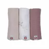 Lodger Swadler Solid Matcha Baumwoll-Pucktuch, Rose, 70x70 cm, 3 Stück