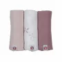 Lodger Swadler Solid Matcha Baumwoll-Pucktuch, Rose, 70x70 cm, 3 Stück