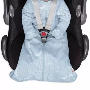 Lodger Hopper Matcha Turtle Baby-Schlafsack mit abnehmbaren Ärmeln, Blue Fogg, 50/62