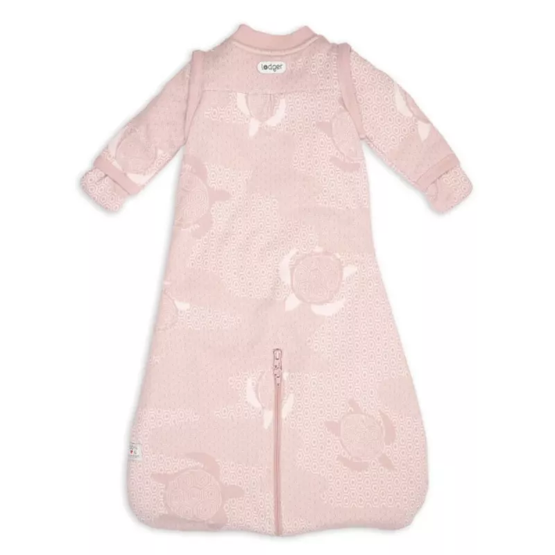 Lodger Hopper Matcha Turtle Baby-Schlafsack mit abnehmbaren Ärmeln, Powder, 50/62